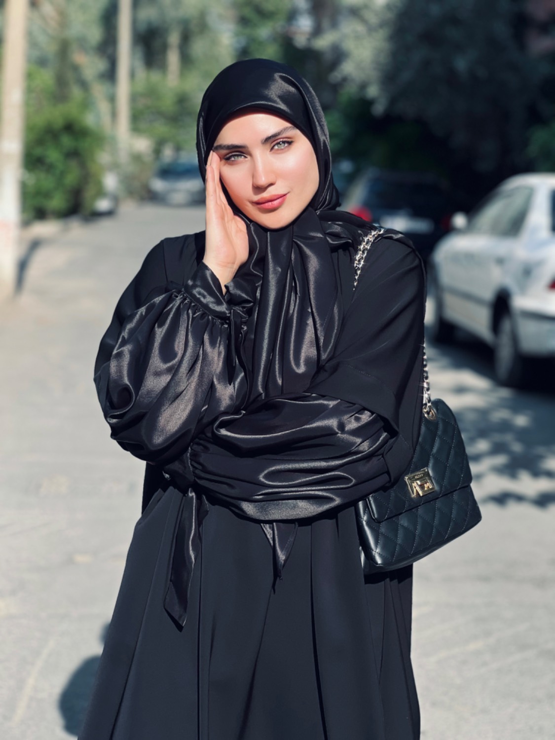 IMG_20260531_144927 روسری ساتن جت بلک - Image 1